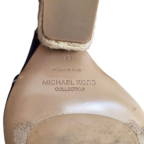 Michael Kors Collection Priya Sandals Blue Leather Size 39 - Picture 7 of 12